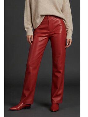 NWOT Red Faux Leather Pants Size Large 10-12